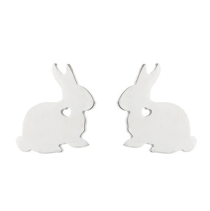 Cute Jewelry Rabbit Stud Earrings Stainless Steel Temperamental