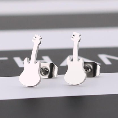 European And American Simple Sweet Violin Ornament Key Ear Studs Cross-border Ornament